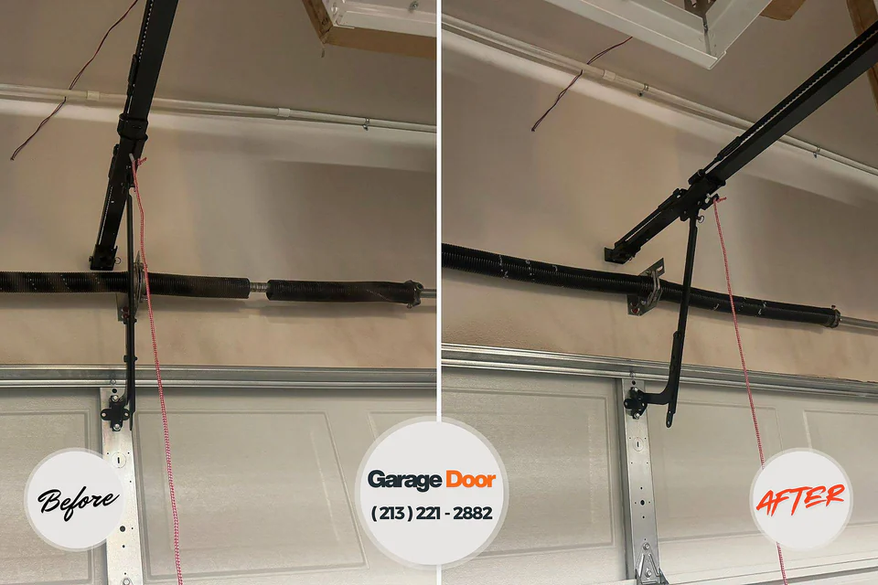 Before and after: garage door repair Tres Arroyos, NM